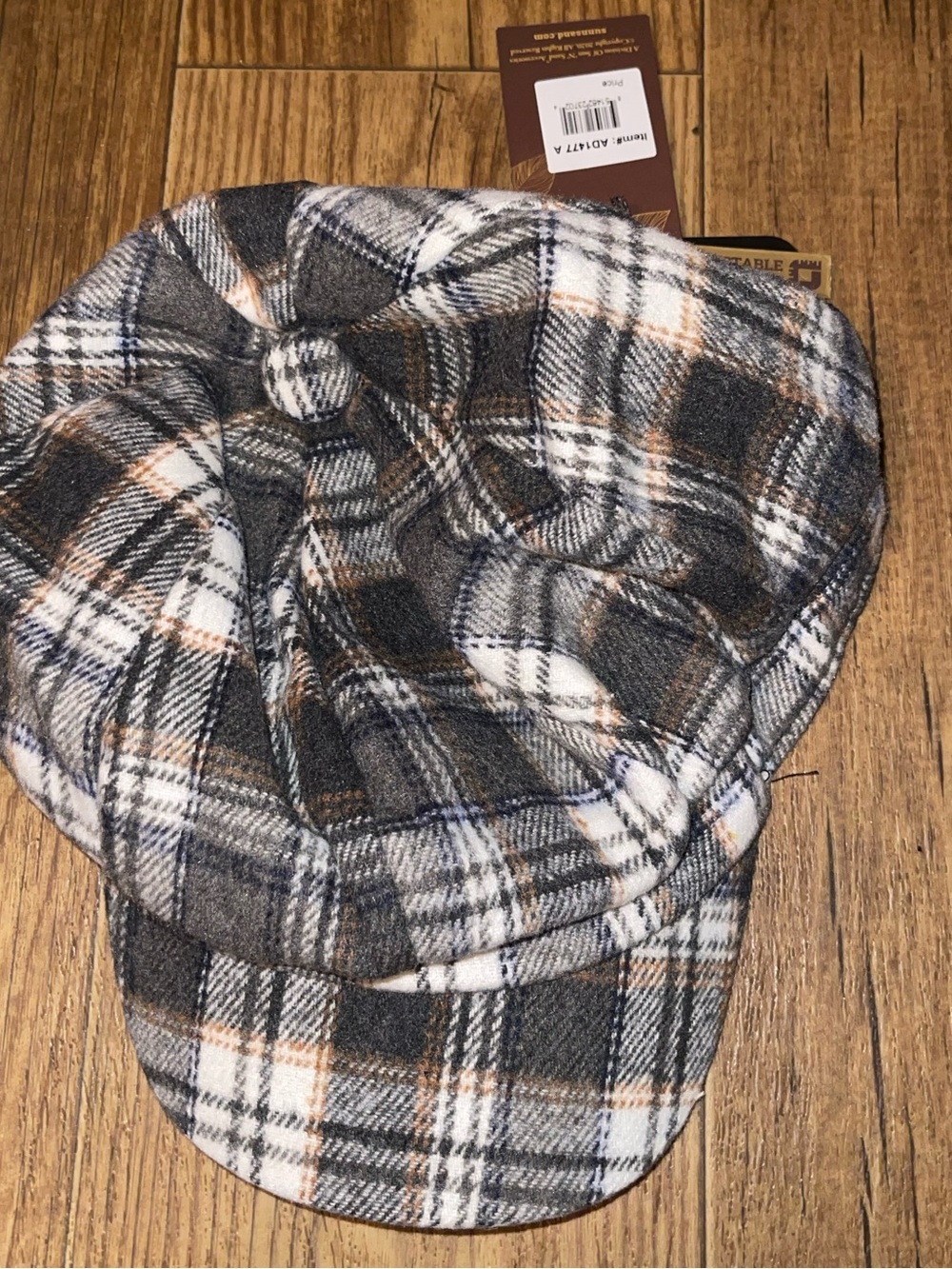 ADORA Plaid Newsboy Cap